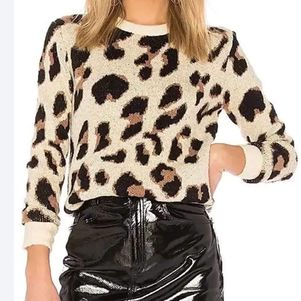 Lovers and Friends Speak Up Sweater in Metallic Leopard Size Small